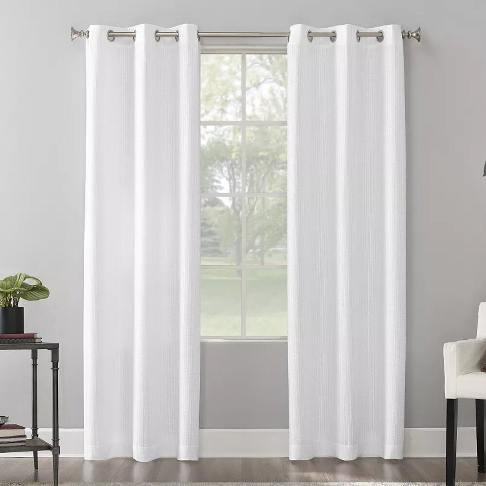 The Big One 2-pack Raiden Solid Grommet Decorative Window Curtain Set White